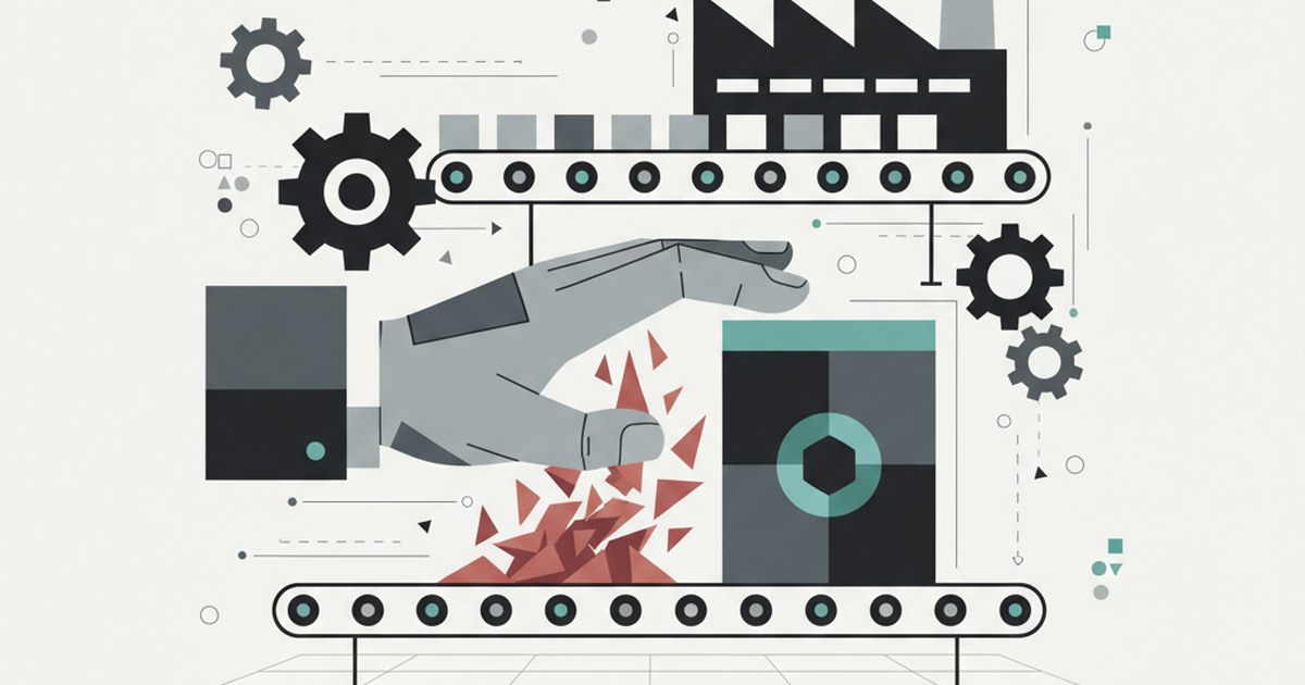 Editorial illustration for: **How Automation Reduces Procurement Firefighting in Manufacturing**