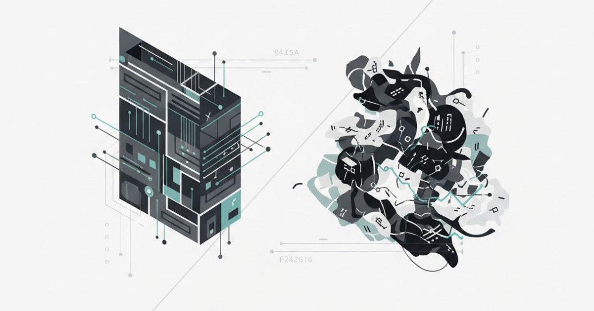 Editorial illustration for: **Structured Data vs Unstructured Vendor Emails**