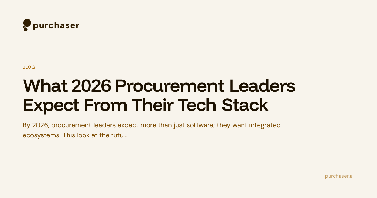 What 2026 Procurement Leaders Expect From Their Tech Stack ...