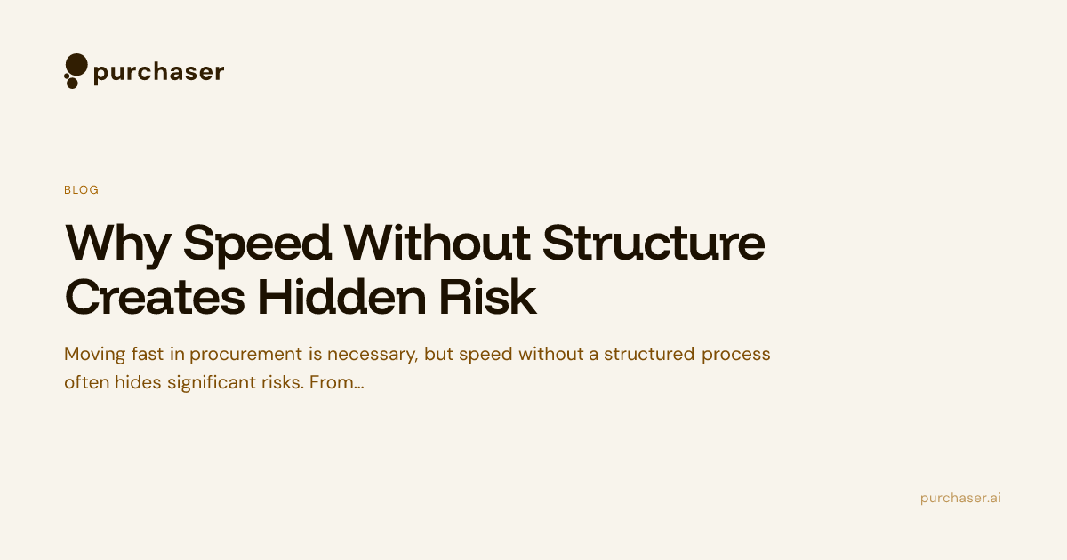 Why Speed Without Structure Creates Hidden Risk - PurchaserAI Blog